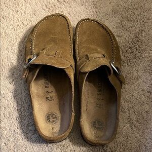 Birkenstock Buckley Brown Suede Mules